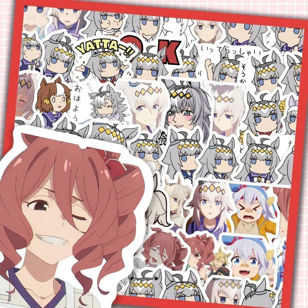 100Pcs Synthetic Anime Uma Musume Cinderella Gray Stickers, DIY Iconic Decals Accessories for Phone Notebook, Laptop, Suitcase