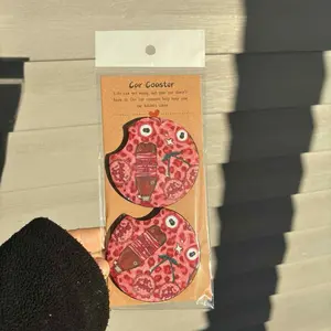 Car Coaster - Red Leopard Print Design for Car Accessories Life Can Get Messy But Your Car Doesn't Have to Stay Clean