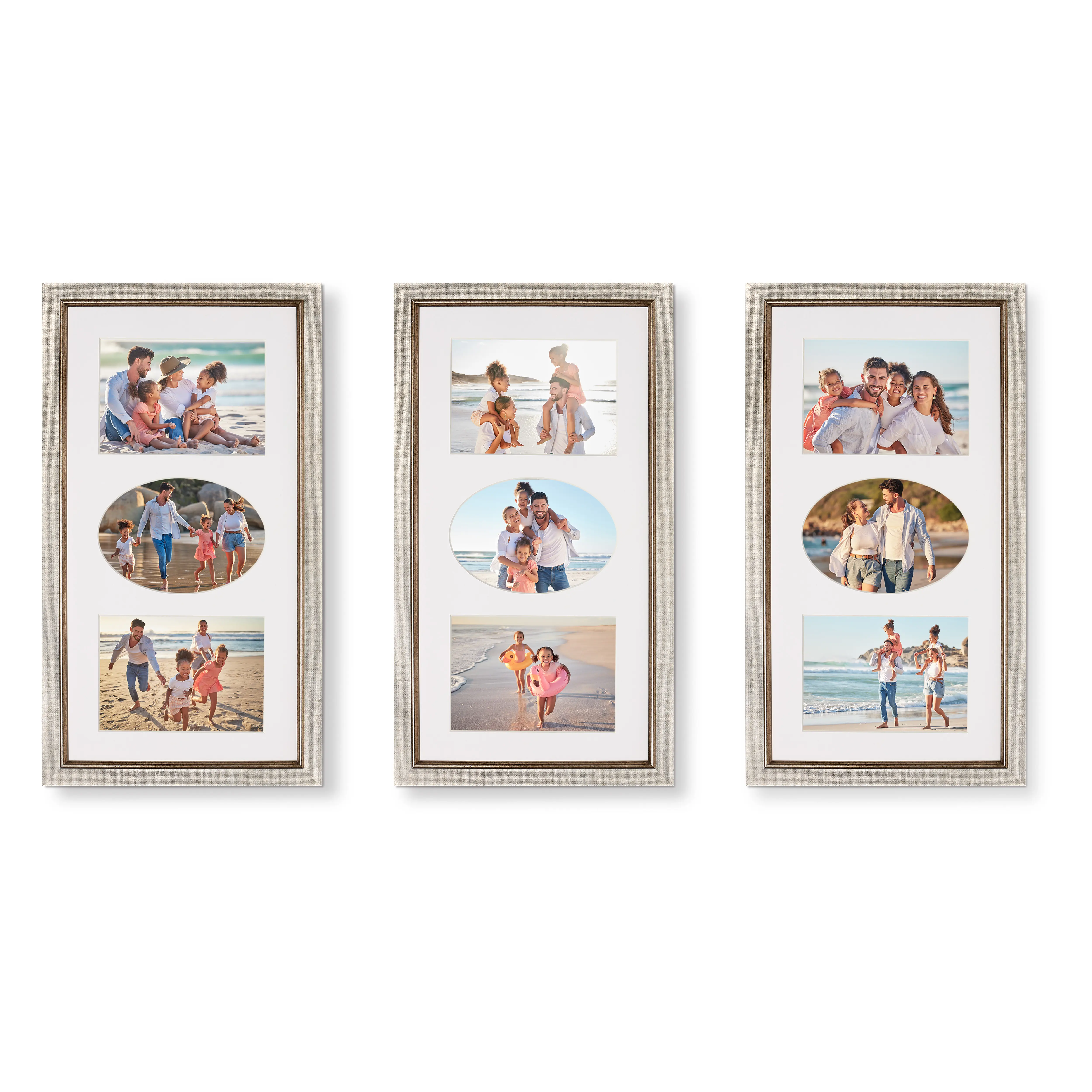 Camden Reed Glass Photo Frame with White Mat 16 Openings Black MDF ...