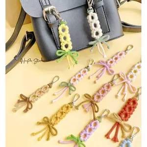 [NEW] Handmade Floral Macrame Keychain – Cute Bag & Key Accessory