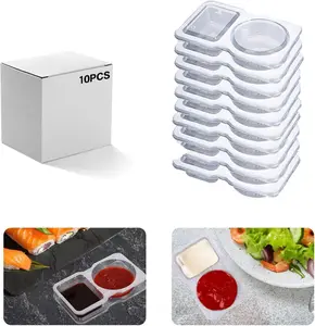 10 Sets Snack Containers,Condiment Containers with Lids, Portion Control Snack Pack Containers for Camping and Travel Outdoor Sauce Dip Case Kitchen Utensils