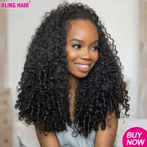 Bling Hair 13x6 Burmese Curly Lace Frontal Human Hair Wigs 180 Density Raw Burmese Curly Hair Curly Wigs for Women Brazilian Deep Wave Curly Human Hair Wigs For Women tiktokshopspringglowup