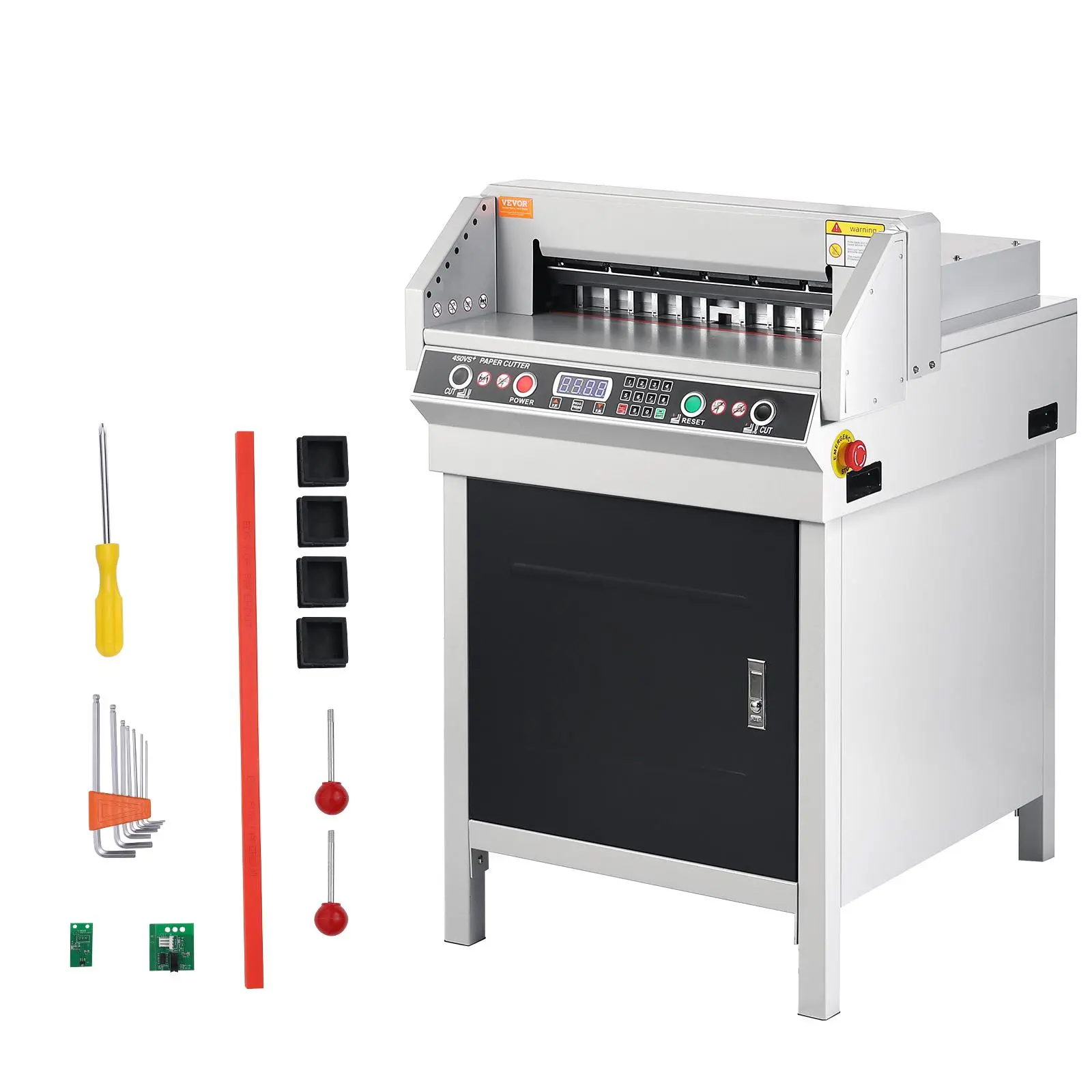 【DealsForYouDays】VEVOR Electric Hydraulic Paper Cutter, Heavy Duty Paper Cutter Machine, 1.57 in / 40 mm Cutting Thickness, 18 in / 457.2 mm Cutting Width, Industrial Paper Trimmer with Button Control