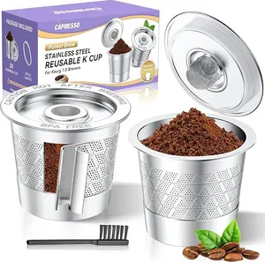 CAPMESSO Reusable K-Cups for Keurig: Upgraded Dual-Mesh Reusable Coffee Pods for Richer Coffee NO Grit - Universal Stainless Steel Coffee Filter for Keurig 1.0 Coffee Maker, Eco-Friendly (2 Pack)