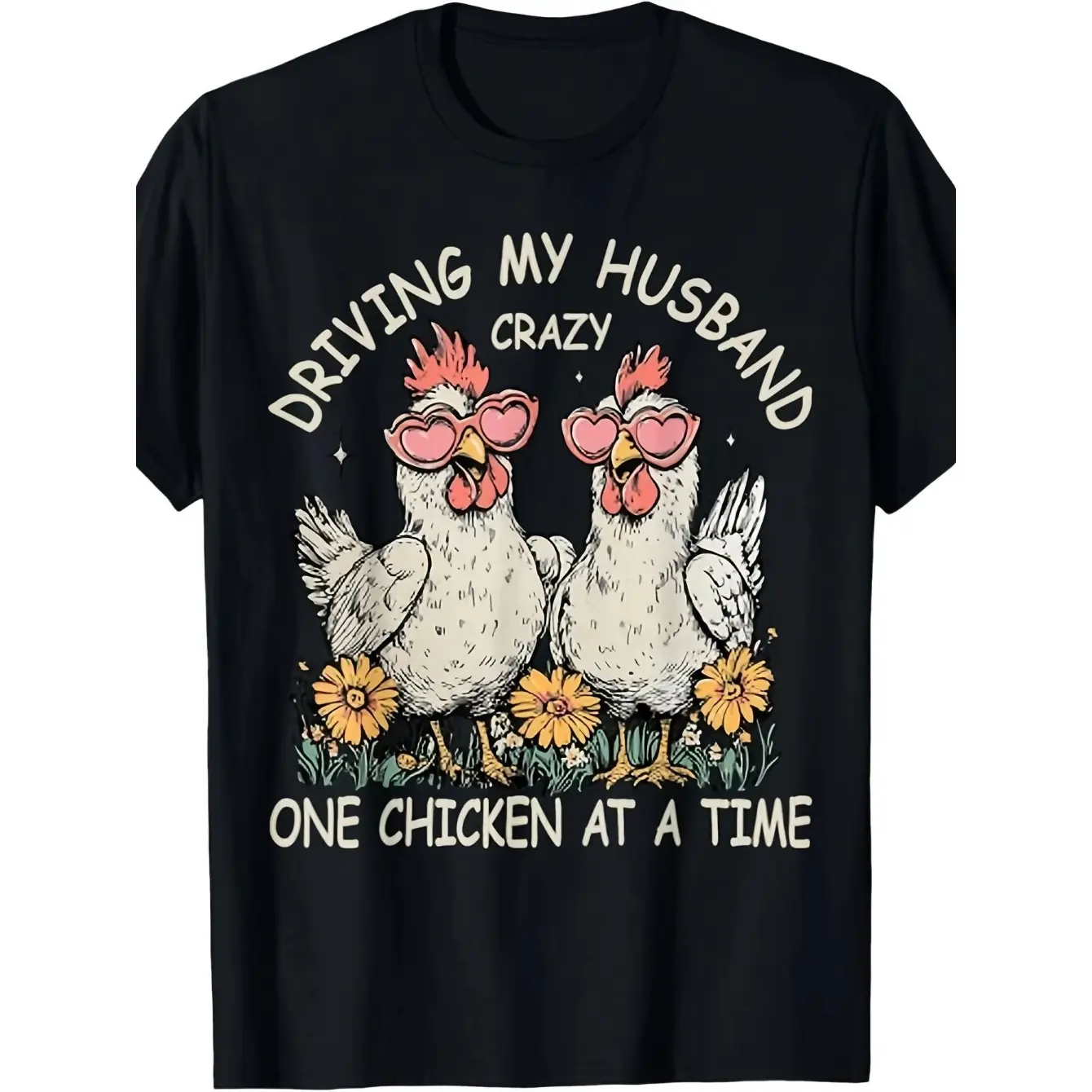 Men's Graphic T-Shirt, Casual Short Sleeve Crew Neck Top with Funny Chicken Slogan, Gift for Husband & Poultry Lovers, Tshirt