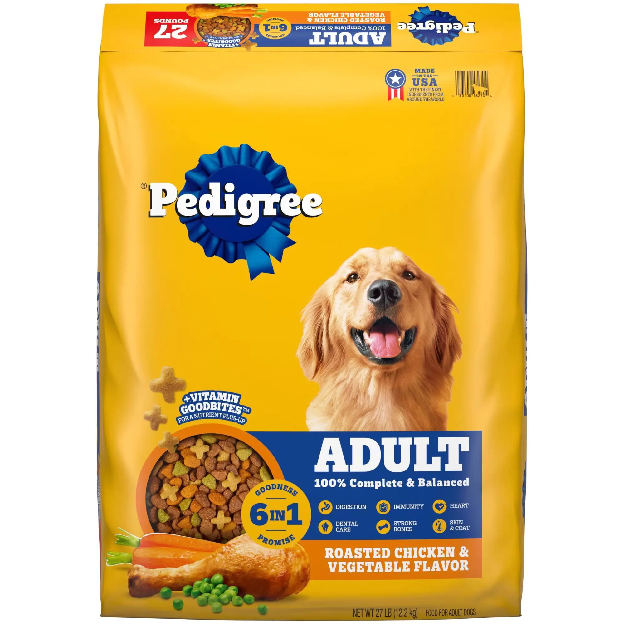 Pedigree Complete Nutrition Adult Dog Food, Roasted Chicken & Vegetable Flavor, 40 lb Bag