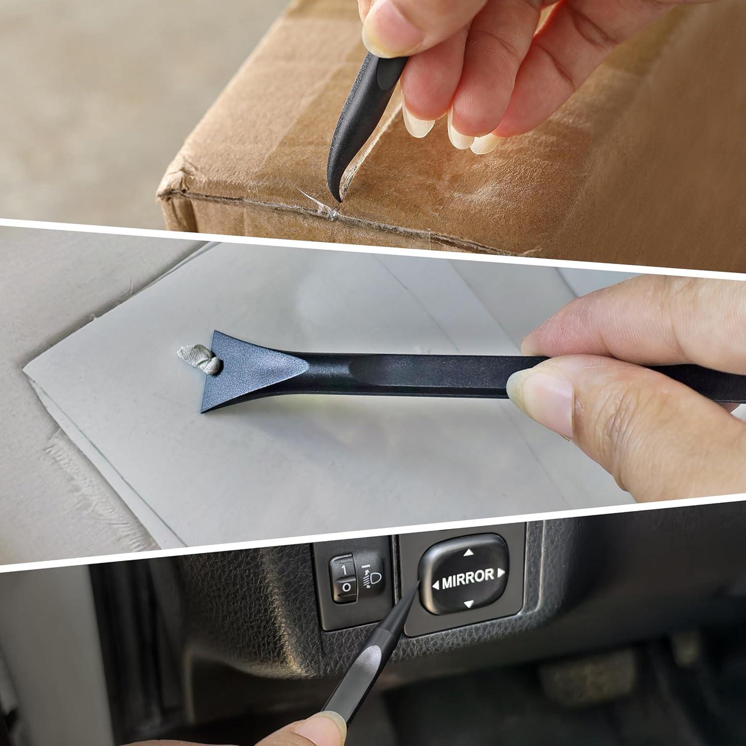 6PCS Scraper Small Plastic Scraper Tool, Multi-Purpose Scraper Non-Scratch Cleaning Tool, Used in Narrow Spaces and Gaps, Perfect for Removing Oil Stains, Labels, Food, Dirt, Paint