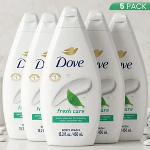 Dove Body Wash Fresh Care (5 Pack) 15.2oz / 450ml - Moisturizing and Refreshing