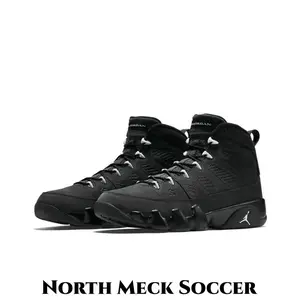 Men's Full Black Matte Suede High Top Sneakers Breathable Perforated Upper Jagged Serrated Chunky Midsole Solid Tone Vintage Street Basketball Casual Shoes Complete Original Shoe Box