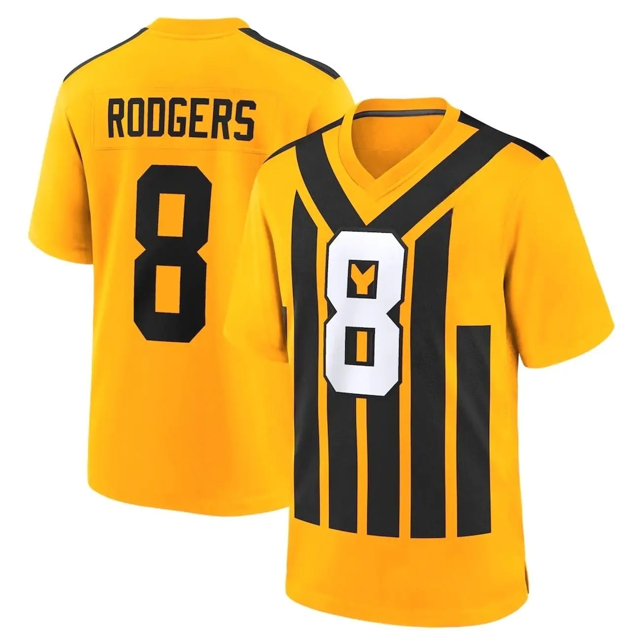 Unisex Football inspired by Rodgers 8 Alternate 1933 Throwback Game Jersey - Gold