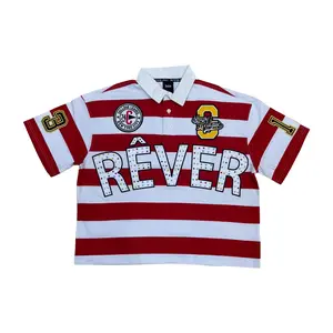 WH-SM6194 - Rever Rugby Collared Cropped Top with Studs
