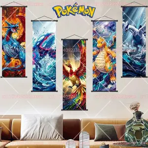 Pokémon Anime Elf Dragonite Gengar Pikachu Charizard Kyogre Rayquaza HD Poster Scroll Painting Art Hanging Painting Holiday Gift