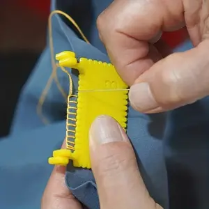 2pcs Sewing Fasteners, Sewing Supplies Crafts, Durable plastic sewing tools with a yellow and white design, ideal for beginners, homemakers, seniors, craft accessories, perfect for sewing projects, and ergonomic handles