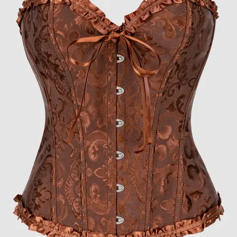 [10 Colours]Women's Retro Vintage French Lace Ditsy Floral Corset Top, Classic Court Style Shapewear Underwear, Perfect for Special Occasions & Daily Wear, Elegant Design
