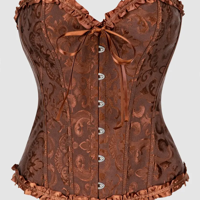 [10 Colours]Women's Retro Vintage French Lace Ditsy Floral Corset Top, Classic Court Style Shapewear Underwear, Perfect for Special Occasions & Daily Wear, Elegant Design