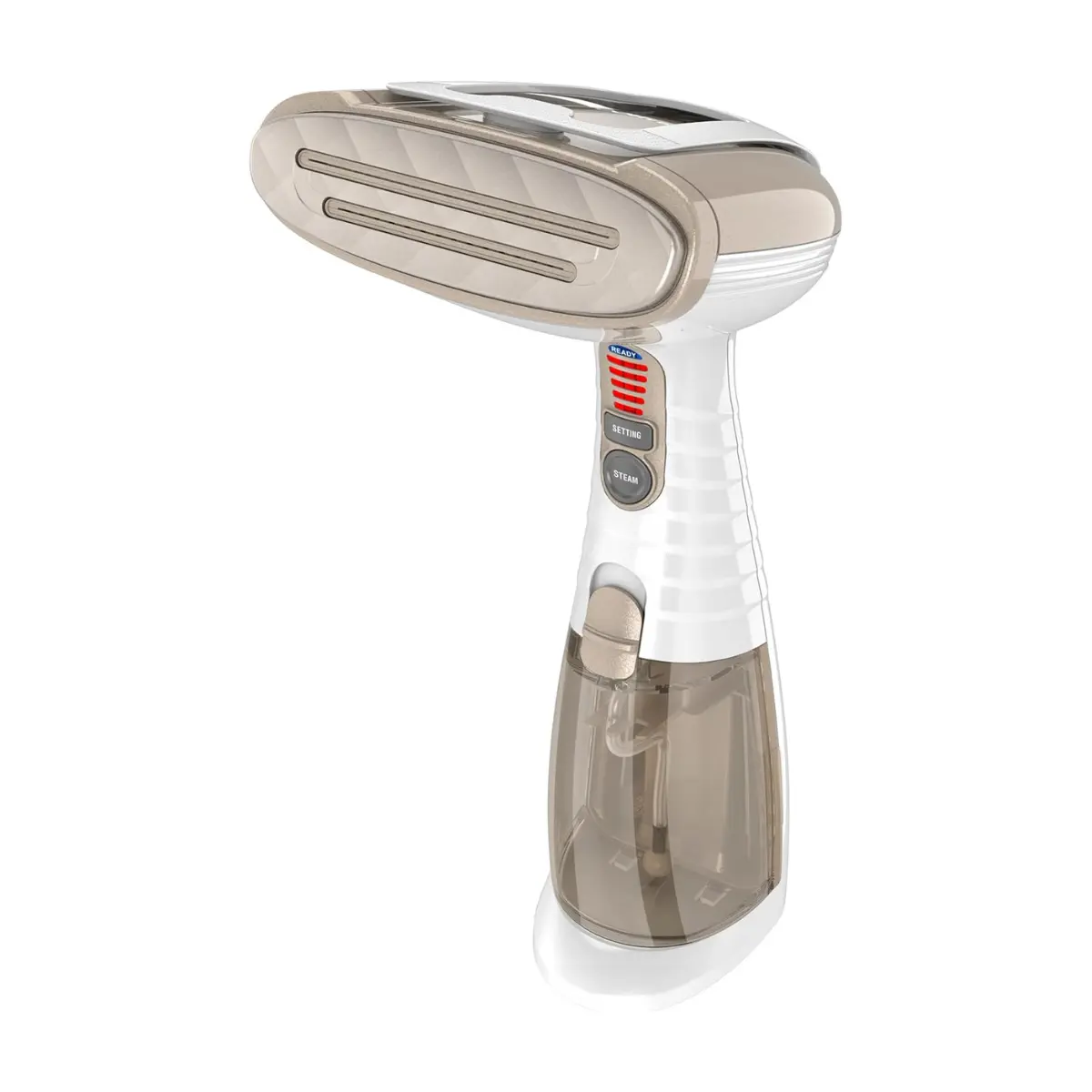 Conair Handheld Garment Steamer for Clothes, Turbo ExtremeSteam 1875W Fabric Steamer, Portable Handheld Design, Strong Penetrating Steam, White/Champagne