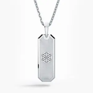 Flower of Life, Silver Tag Pendant