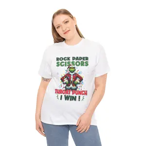 Rock Paper Scissors Throat Punch Grinchmas T Shirt Fun Holiday