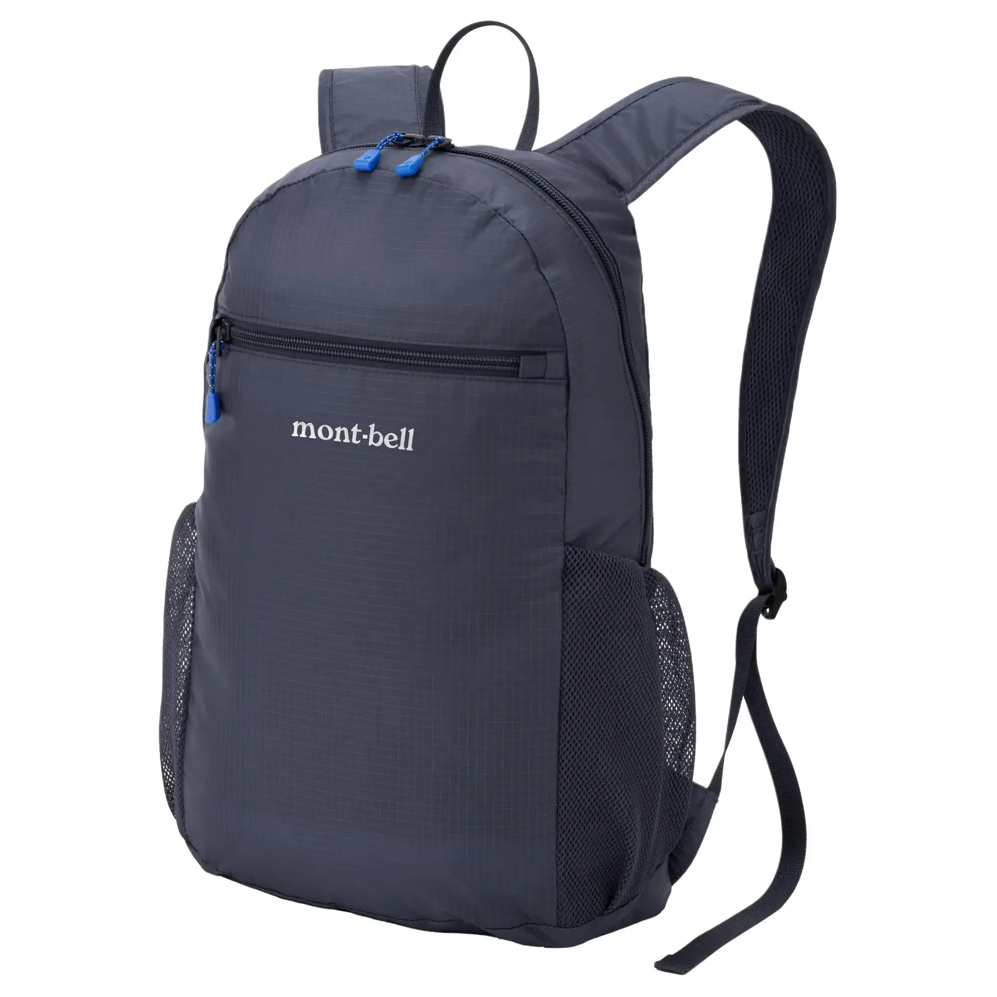 Montbell Unisex 10L Minimalist Nylon Fabric Backpack, Logo Embroidery Design, Ideal for Daily Commute, Navy Blue
