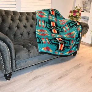 Nativo Plush Super Soft 2-Ply Blanket – Native American Design (60x80, Full Size)  Indulge in comfort and style with this Nativo Plush Super Soft Blanket, crafted with a beautiful Native American-inspired design. Made from 100% high-quality polyester