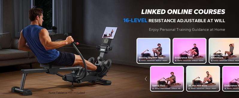 Merach Sculls Rowing Machines for Home, Magnetic Rowing Machine with 16-Level, Simulate Real Row, Ultra-Quiet Rower, Compatible Ergonomic Design, TikTokShopBlackFriday