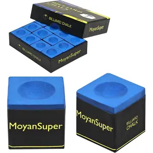 12-Piece Pool Cue Chalk Cube Set for Billiards Table Accessories with Storage Box Blue