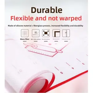 Premium Silicone Baking Mat with Measurement Markings, Heat-Resistant Non-Stick Dough Rolling Mat, Perfect for Baking, Pizza