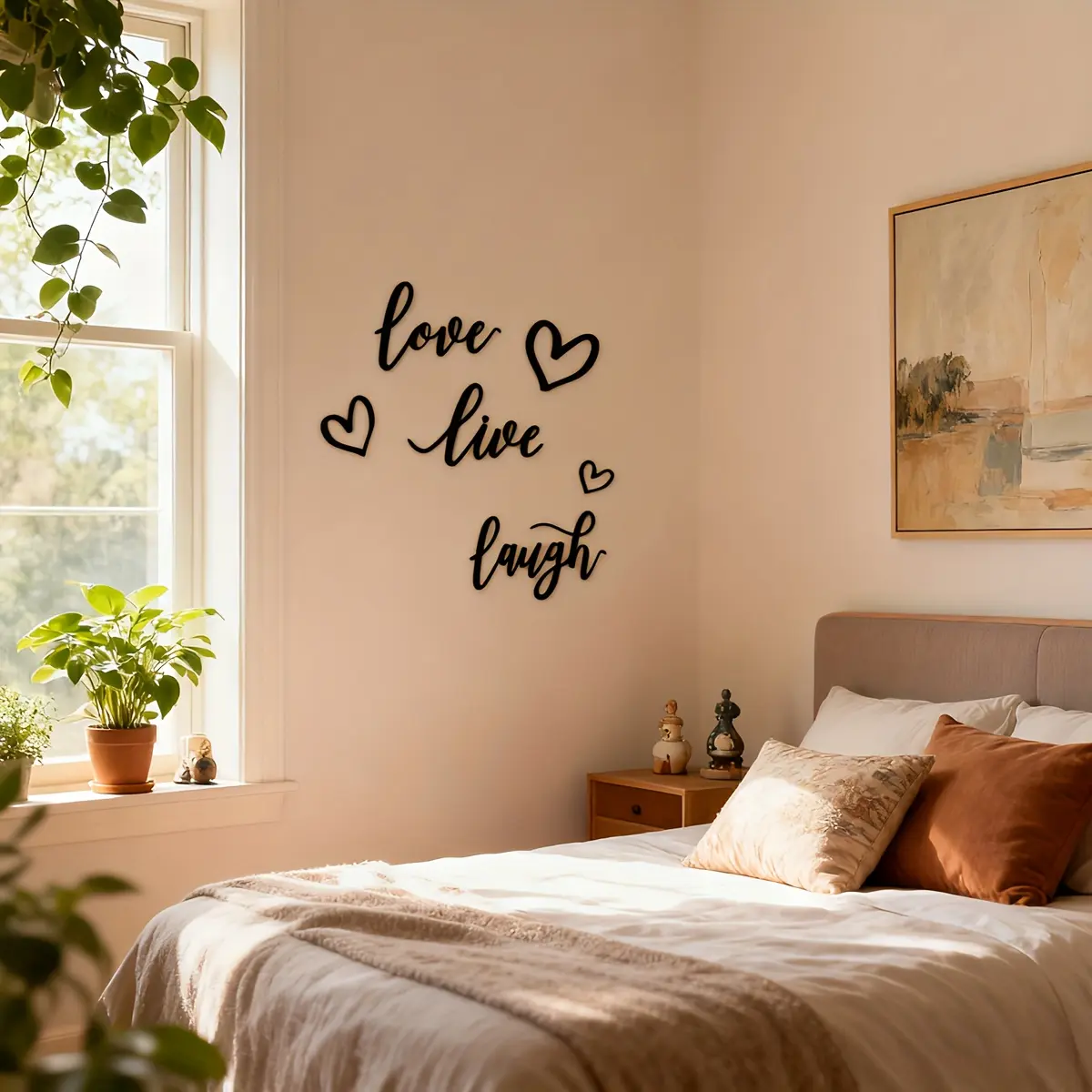 6-piece set of Live Love Laugh Wall Art - Metal Wall Art, Metal Wall Decoration, Metal Wall Signs, Metal Wall Hanging, Quote Wall Art, Relocation Gifts, Wall Art, Metal Crafts, Indoor Decoration, Home Decor Products