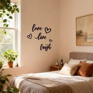 6-piece set of Live Love Laugh Wall Art - Metal Wall Art, Metal Wall Decoration, Metal Wall Signs, Metal Wall Hanging, Quote Wall Art, Relocation Gifts, Wall Art, Metal Wall Art, Iron Decoration, Metal Crafts, Indoor Decoration