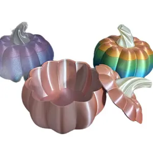 Sun Designs 3D Printed Pumpkin Containers in Various Colors - Unique Designs for Decorative Use
