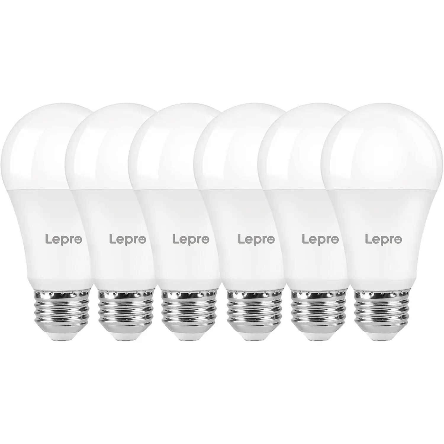 LEPRO Stepless Dimmable A19 LED Light Bulbs, 100W Equivalent, 14W 1500LM Soft Warm White 2700K, E26 Standard Medium Base, UL FCC Listed, 15000-Hour Lifetime, 6-Pack, Stepless Dimmable Bulbs