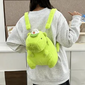 Capybara Plush Backpack, Soft Stuffed Animal Shoulder Bag, Portable Storage Handbag for Casual Daily Use, Holiday Gift (Sports & Outdoor Gym Accessory)
