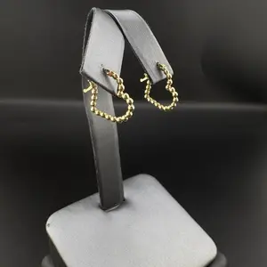 10k Gold Heart Hoops, Dainty Gold Earrings for Women, Fine Jewelry Accessories