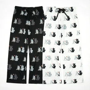 Cartoon Dragon Pattern Pajama Pants Ultra-Soft Plush Sleepwear Bottoms for Men Women Comfy Matching Lounge Wear for Relaxing Nights Japanese Style Summer Loungewear Womenswear