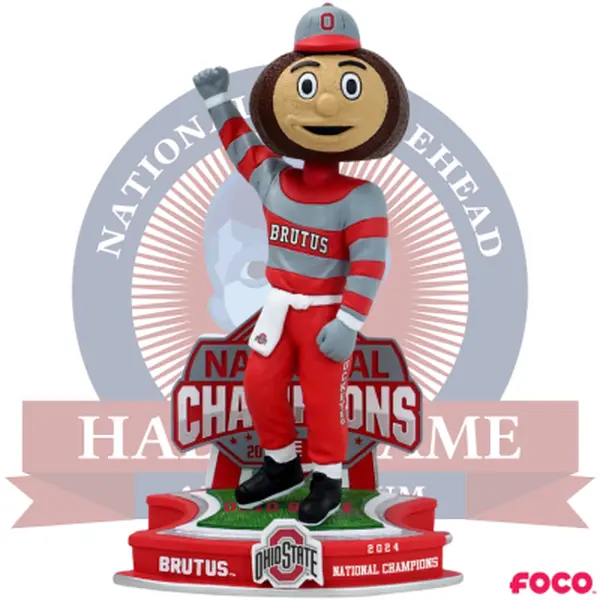 Brutus Buckeye Ohio State Buckeyes 2024 Football National Champions Mascot Bobblehead