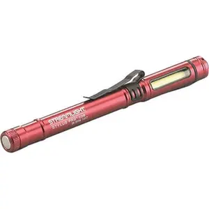 Streamlight Aluminum Penlight Flashlight 160 Lumens, 510 min Runtime, White LED Bulb, Red Body, 1 Lithium-Ion Battery Included 66705