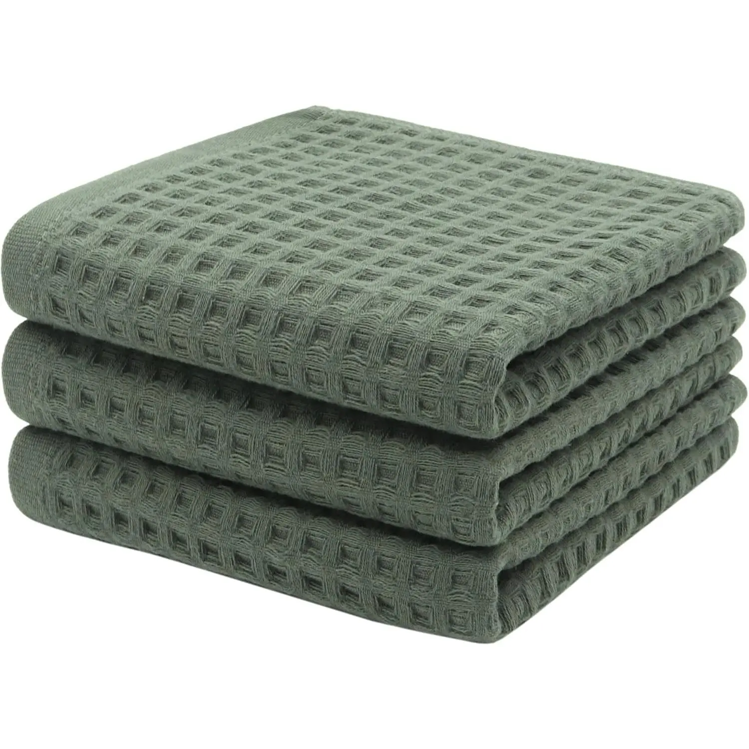 Mia's Dream Cotton Bathroom Hand Towels Set,3 Pack,13" x 27",Olive Green| Quick Drying Hand Towels for Bathroom & Kitchen, Thin Bath Towels and Washcloths Sets, Soft Face Towels