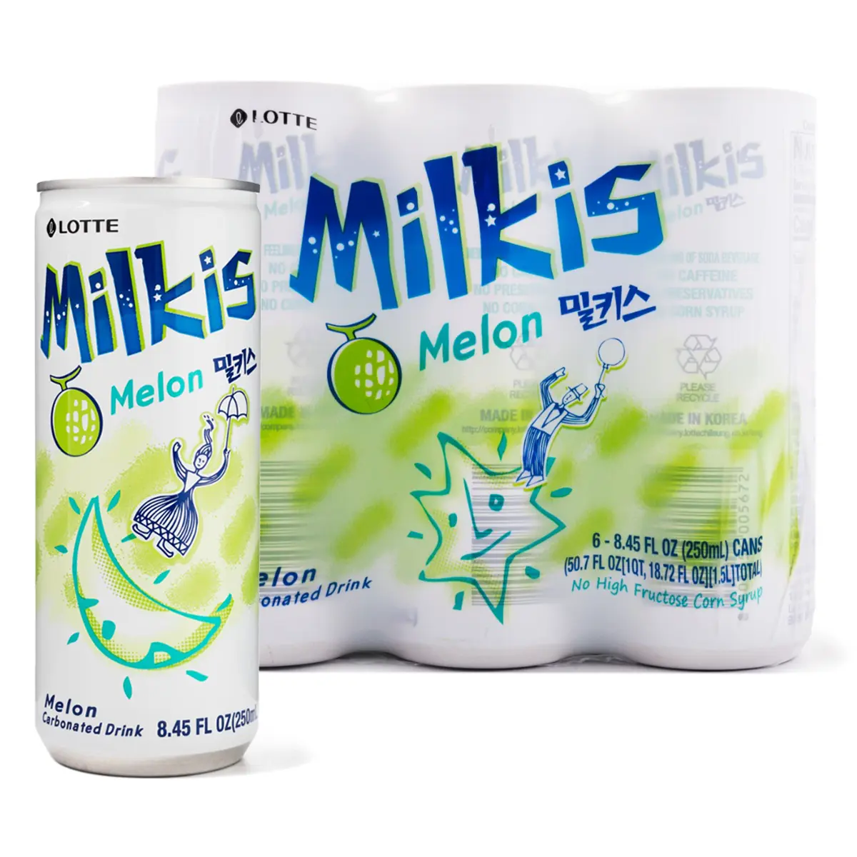 Lotte Milkis Melon Flavored Carbonated Drink 250 ml Lotte Milkis Melon Flavored Carbonated Drink 250 ml