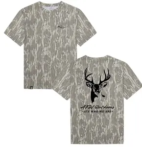 AFW Outdoors Buck Mossy Oak Tee - Mossy Oak Washed Out T shirt 3D, American Fetcher Camo T-Shirt 3D, Feathers Mossy Oak Tee, Gift for Him, 3D Hunting
