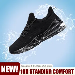 LARNMERN Waterproof Breathable Air Cushion Work Shoes for Men & Women Seamless Full Coverage Shoes, No Rubbing Comfort Lining Non-Slip Oil-Proof All-Season Perfect for Chefs Nurses Cleaners & Outdoor Activities
