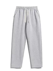 Men's Drawstring Waist Sweatpants, Athleisure Style Regular Fit Pants with Pockets for Fall & Winter, Casual Men's Trousers