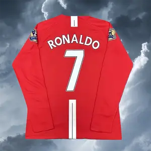07-08 Home Red Fan Edition Ronaldo #7 Long-Sleeve Soccer Jersey