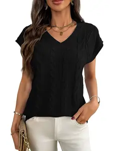 Spring Summer V Neck Cable Knit Tank Top, Fashion Simple Solid Color V Neck Sweater, Casual Knitted Upper, Comfortable Spring Summer Wear