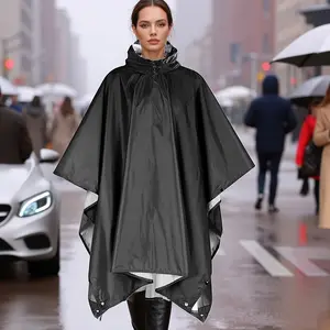 Lightweight Portable Three-In-One Hooded Raincoat Poncho, Multi-Functional Outdoor Hiking Gear with Storage Bag, Unisex Multiple Colors Available