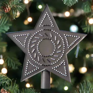 Kettle Black Star Tree Topper - Decorative Star Design for Christmas Ornaments and Decoration