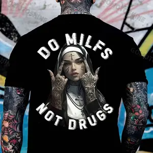 DO MLFS NOT DRGS Defiant Nun Print Men's T-Shirt