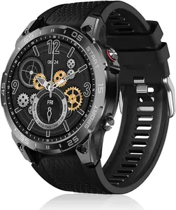 Wapik Y9 smartwatch 1.43-inch high-definition AMOLED screen with Bluetooth call function 24-hour real-time health monitoring incoming calls&SMS notifications sleep detection sports mode dial replacement IP68 waterproof Devices Wearable