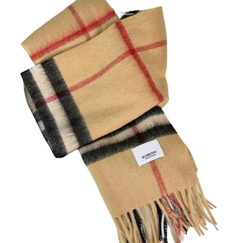 Pre-owned BURBERRY Cashmere Small Leather Goods Classic Check Tassel Scarf with Fringe Details in Gift Box Elegant Plaid Design for Stylish Wear Small Leather Goods