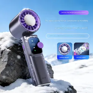 Portable Handheld Fan 4000mAh Rechargeable, USB-C Mini Cooling Fan with Digital Display, 199 Speed Adjustable Foldable Fan for Travel Outdoor Office Romantic Gifts for Guy Summer Gift