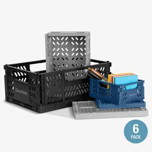 Mini Collapsible Crates - 6 Pack